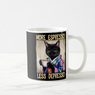 More Espresso Less Depresso Japanese Art Funny Cat Coffee Mug