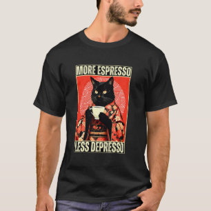 More Espresso Less Depresso Kimono Cat Japanese Ar T-Shirt