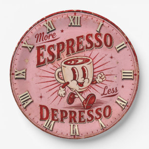 More Espresso Less Depresso Paper Plate