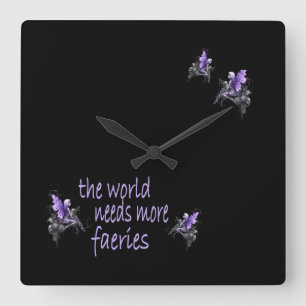 More Faeries Square Wall Clock
