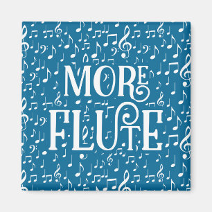 More Flute - Blue White Music Magnet
