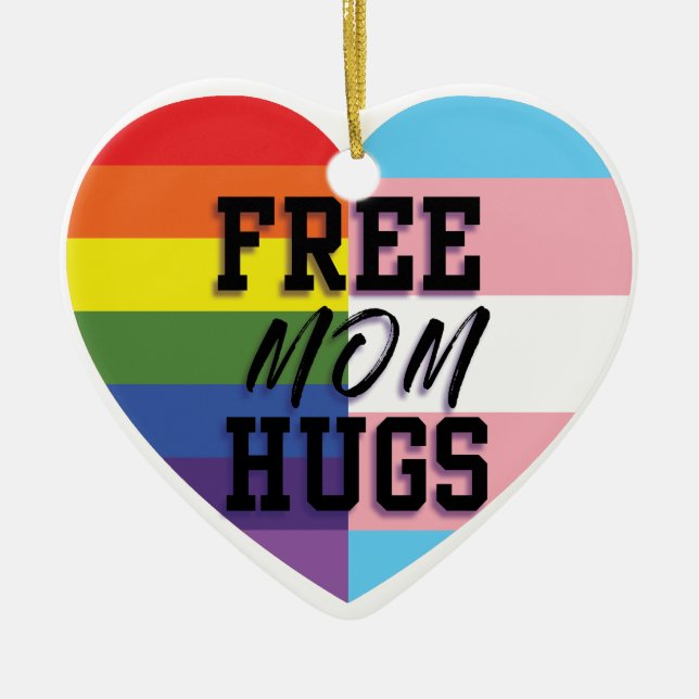 More Free Mum Hugs! Ceramic Tree Decoration (Front)