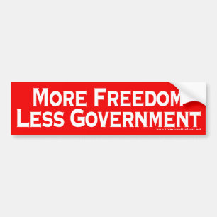 more freedom less government bumper sticker