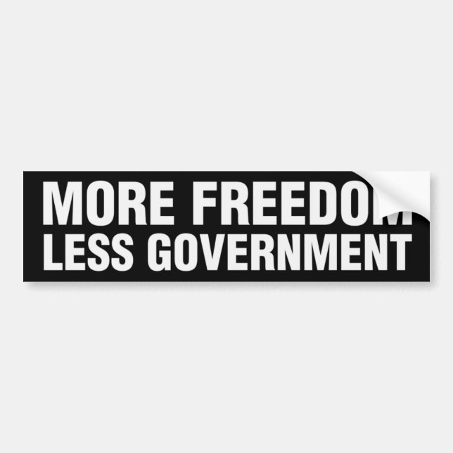 More Freedom Less Government Bumper Sticker (Front)