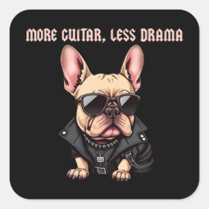More guitar, less drama square sticker