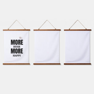 More Hugs More Happy Cute Positive Design Hanging Tapestry