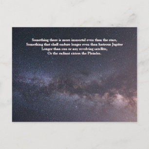 "More Immortal Than the Stars" Quote Milky Way Postcard