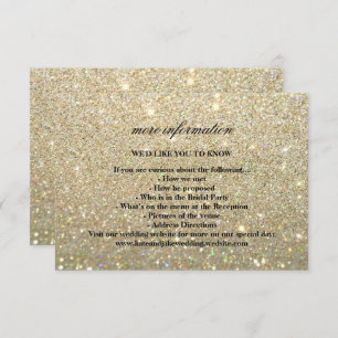 More Info Wedding Card - Gold Glit Fab