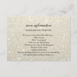 More Info Wedding Card - White Gold Glit Fab