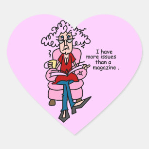 More Issues Than a Magazine Humour Heart Sticker