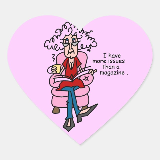 More Issues Than a Magazine Humour Heart Sticker (Front)