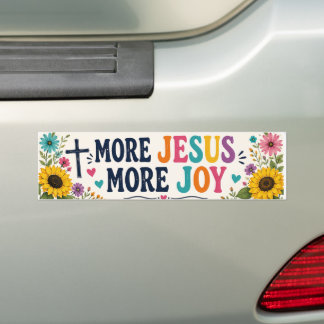More Jesus More Joy Bright Colourful Bumper Sticke Sticker