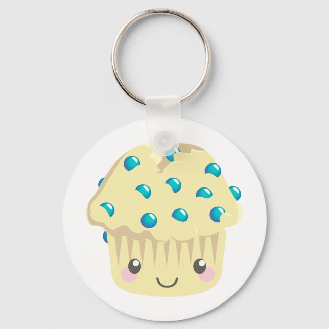 More Kawaii Muffin Faces Key Ring (Front)