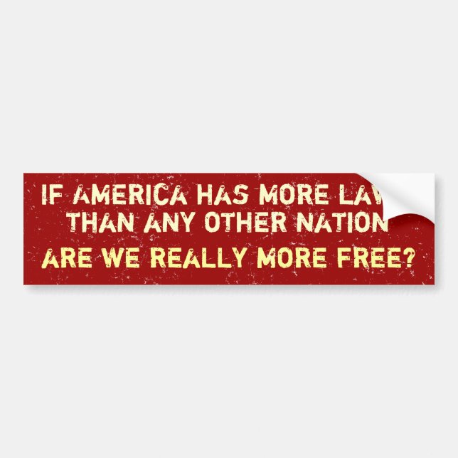 More Laws, More Free Bumper Sticker (Front)