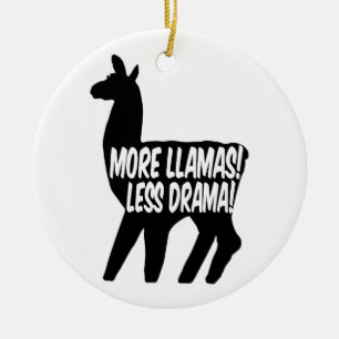 More Llamas Less Drama Ceramic Tree Decoration