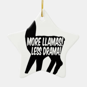 More Llamas Less Drama Ceramic Tree Decoration
