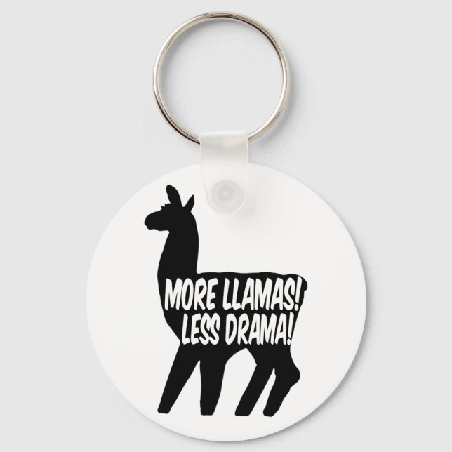More Llamas Less Drama Key Ring (Front)