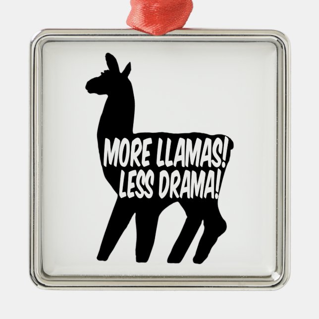 More Llamas Less Drama Metal Tree Decoration (Front)