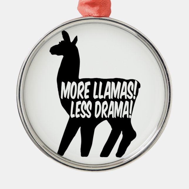 More Llamas Less Drama Metal Tree Decoration (Front)