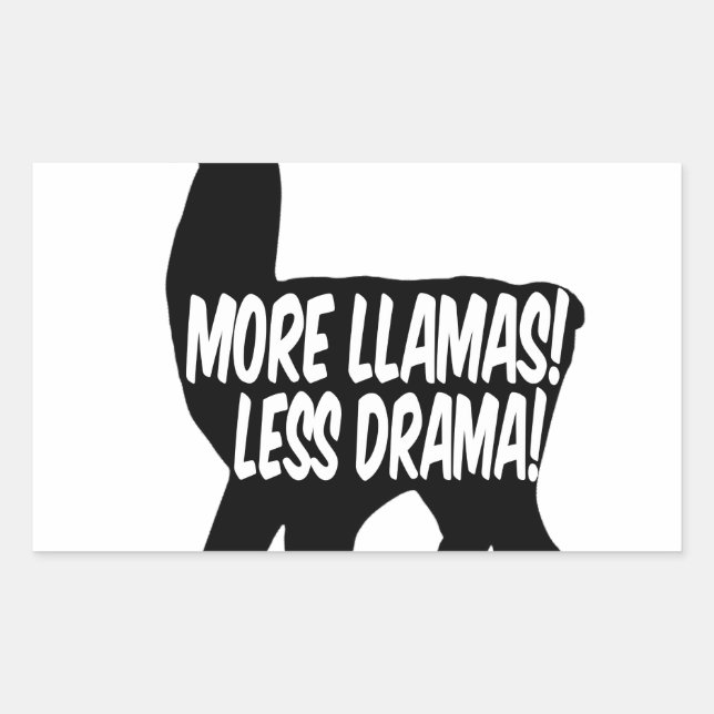 More Llamas Less Drama Rectangular Sticker (Front)