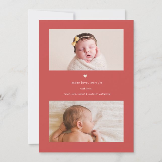 More Love, More Joy | Holiday Birth Announcement (Front)