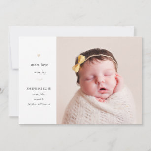 More Love, More Joy   Holiday Birth Announcement