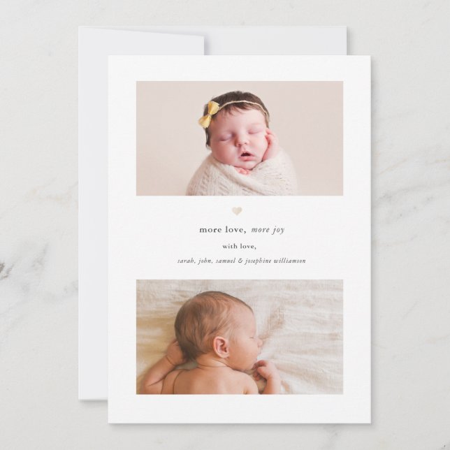 More Love, More Joy | Holiday Birth Announcement (Front)