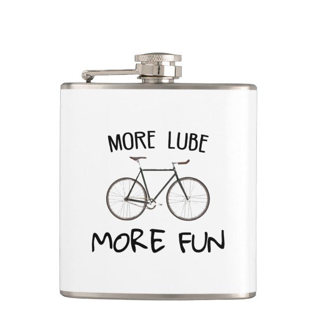 More Lube More Fun Cycling Hip Flask (Front)