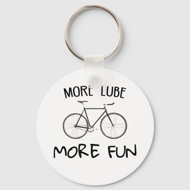 More Lube More Fun Cycling Key Ring (Front)