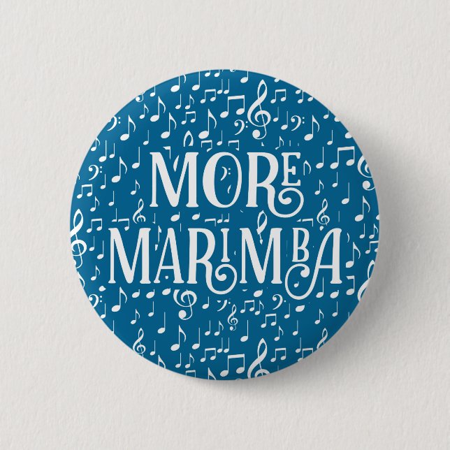 More Marimba - Blue White Music 6 Cm Round Badge (Front)