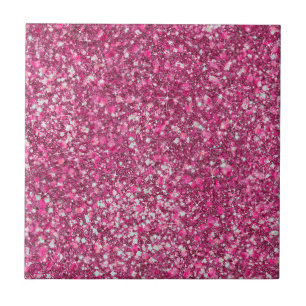 More Mellow Magenta Pink Color Faux Glitter Tile