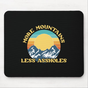 More Mountains Less Holes Vintage Sunset Hiking Ca Mouse Mat