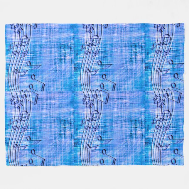more music blue fleece blanket (Front (Horizontal))