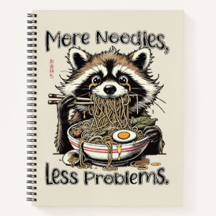 More noodles less problems raccoon eating ramen notebook