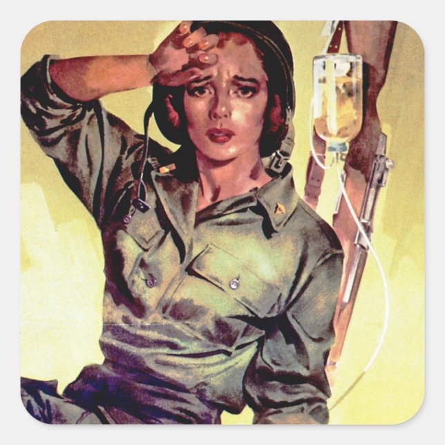 More Nurses Are Needed ~ Nurse Corps Square Sticker (Front)