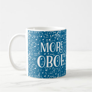 More Oboe - Blue White Music Coffee Mug