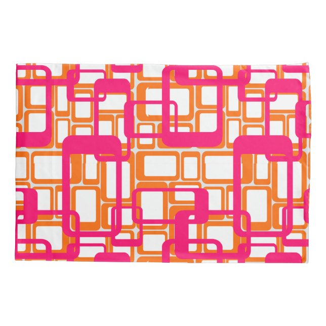 More Open Mid-Century Modern Rectangles Pillowcase (Back)