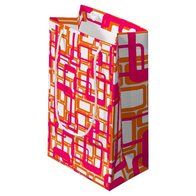 More Open Mid-Century Modern Rectangles Small Gift Bag (Front Angled)