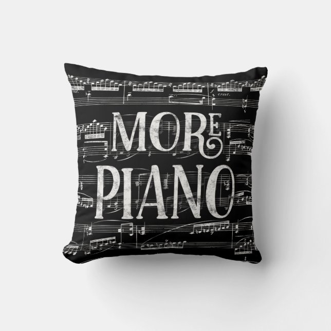 More Piano Chalkboard - Black White Music Cushion (Front)