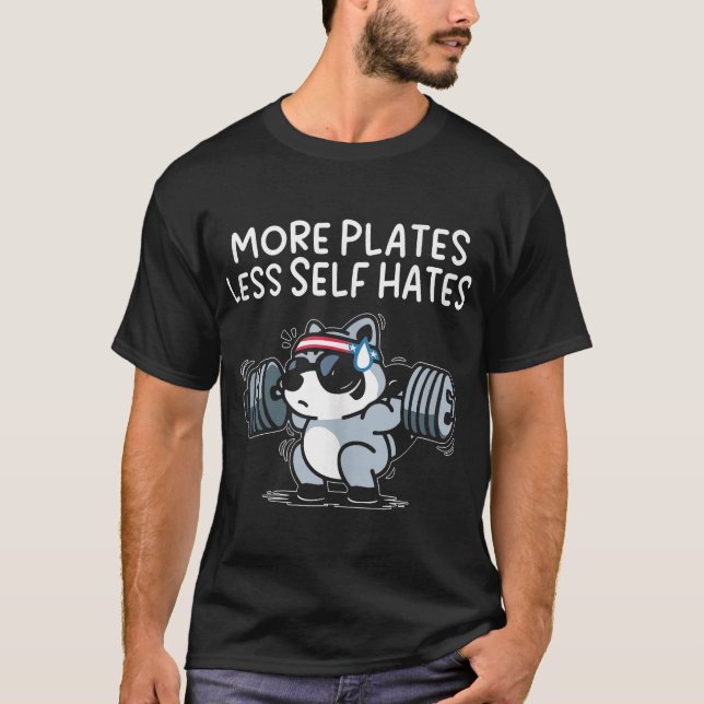 More Plates Less Self Hates Possum Gym Tank  (Front)