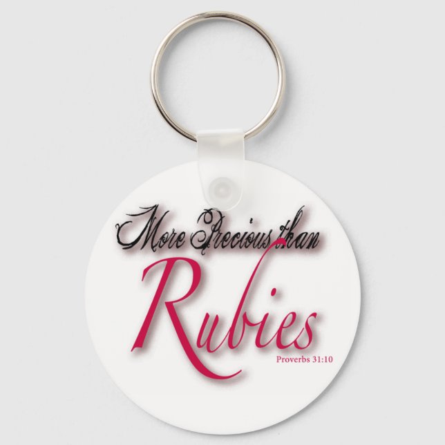 More Precious Than Rubies KeyChain (Front)