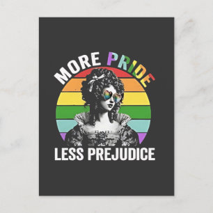 More Pride Less Prejudice LGBT Gay Pride Month Holiday Postcard