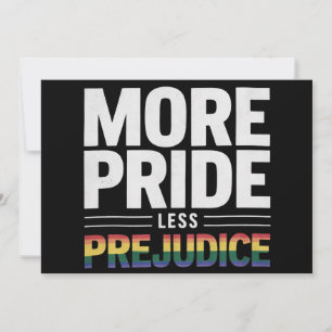 More Pride Less Prejudice Lgbt Gay Pride Month Invitation