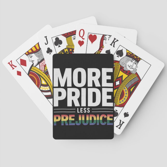 More Pride Less Prejudice Lgbt Gay Pride Month Playing Cards (Back)