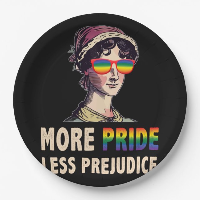 More Pride Less Prejudice Lgbt Gay Proud Ally Prid Paper Plate (Front)