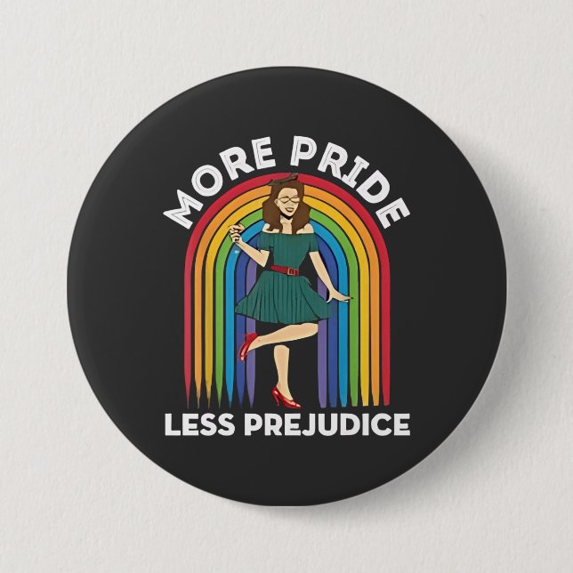 More Pride Less Prejudice LGBT Pride Month  7.5 Cm Round Badge (Front)