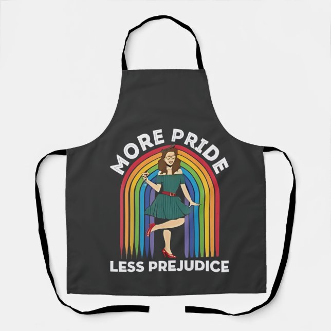 More Pride Less Prejudice LGBT Pride Month  Apron (Front)