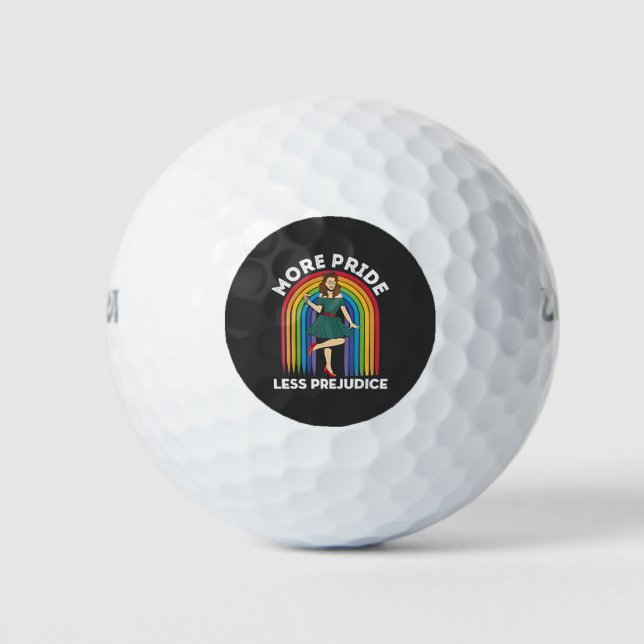 More Pride Less Prejudice LGBT Pride Month  Golf Balls (Front)