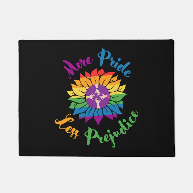 More Pride Less Prejudice LGBT Sticker  Doormat (Front)