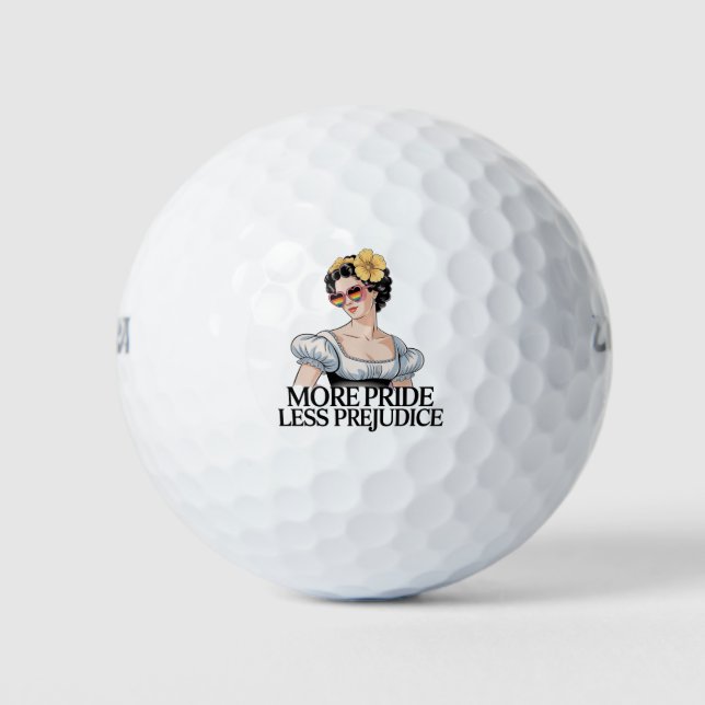 More Pride Less Prejudice LGBTQ Proud Ally Pride Golf Balls (Front)